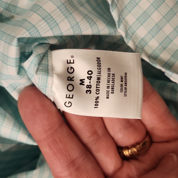 Men's Dress Shirt Bundle Size M George/Chaps/Beverly Hills Polo Club Plaids - Picture 13 of 14